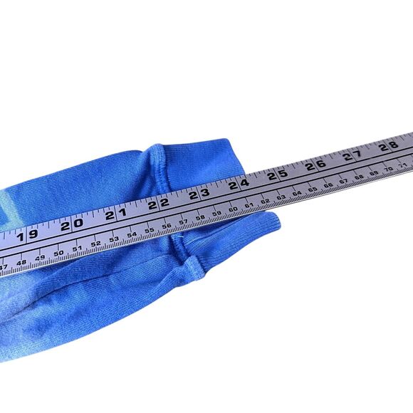 Roller Rabbit Sweatshirt Women’s Large Blue Tie Dye Fleece Lined Crewneck Rare - Picture 9 of 10